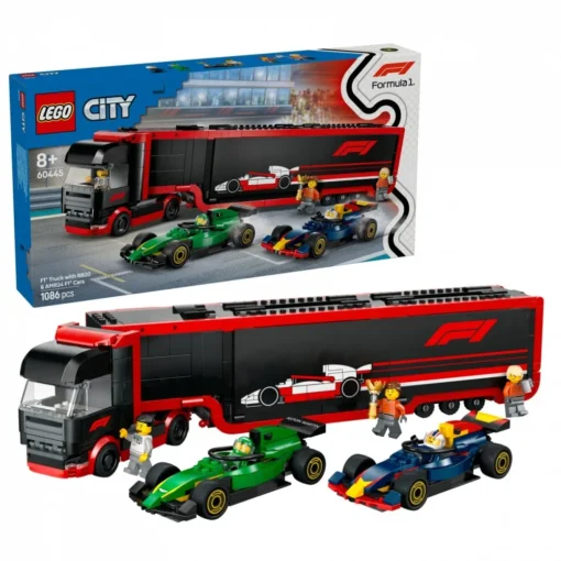 LEGO Bricks City 60445 F1 Truck with RB20 & AMR 24 F1 Cars - Image 4