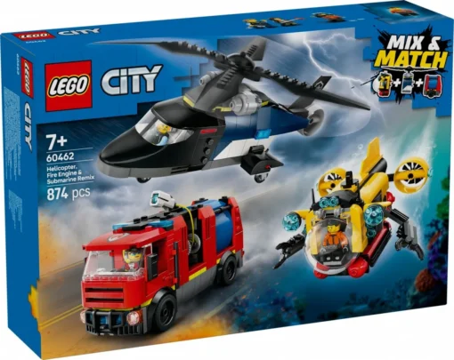 LEGO Helicopter Fire Truck & Submarine Remix