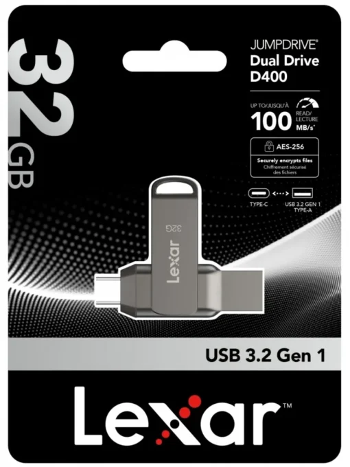 Lexar Pendrive Dual Drive D400 32GB USB-C/A 3.1 100MB/s - Image 2