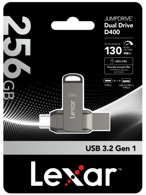 Lexar Pendrive Dual Drive D400 256GB USB-C/A 3.1 130MB/s - Image 2