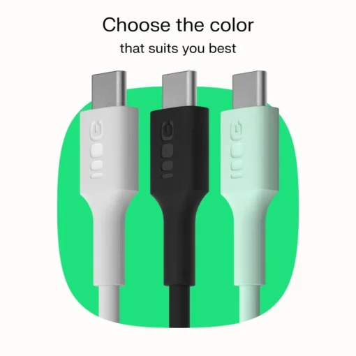 Green Cell Cable USB-C-USB-C PowerFlex 100W silicone 1.2m black - Image 3