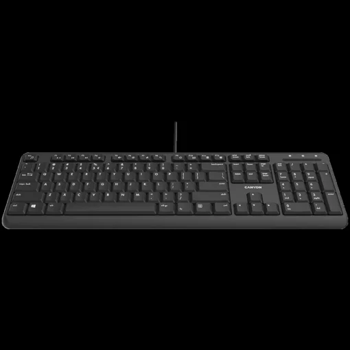 Клавиатура CANYON HKB-20, wired keyboard with Silent switches ,105 keys,black, 1.8 Meters cable length,Size 442*142*17.5mm,460g,BG layout - Image 2