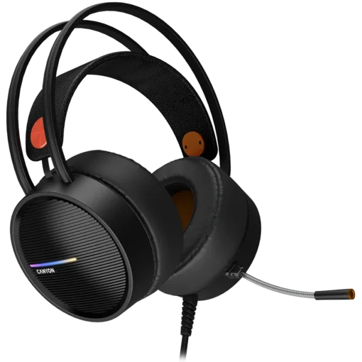 Геймърски слушалки CANYON headset Interceptor GH-8A Black Orange - Image 2