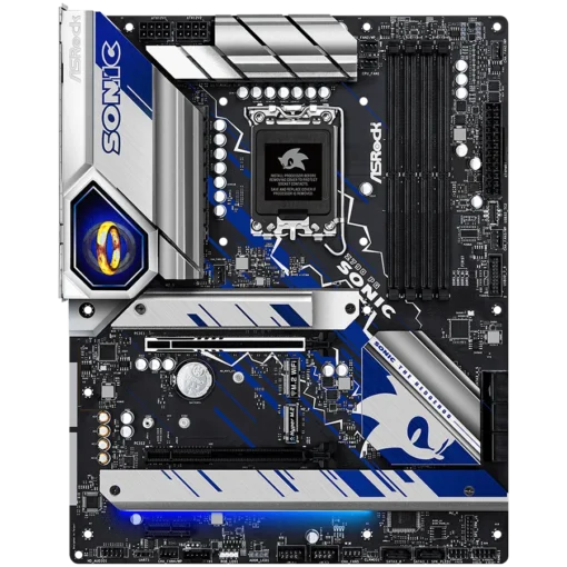 Дънна платка ASROCK MB Desktop Z790 PG Sonic (S1700, 4x DDR5, 1x PCIe 5.0 x16, 1x PCIe 4.0 x16, 1x PCIe 3.0 x1, 4x Hyper M.2 PCIe Gen4x4, 1x Blazing M.2 PCIe Gen5x4, 8x SATA3 6.0 Gb/s, 2x USB-C, 8x USB 3.2, 6x USB 2.0, 1x RJ-45 2.5GB Lan, 1x HDMI, 1x - Image 2