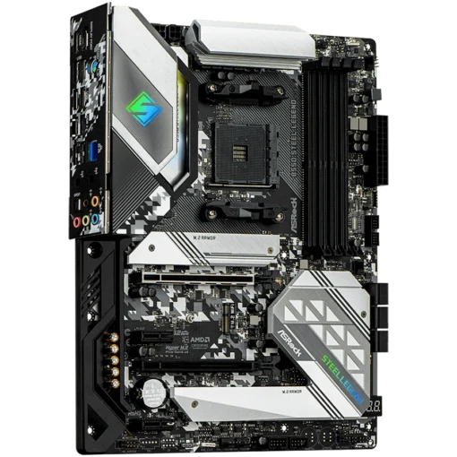 Дънна платка ASROCK Main Board Desktop B550 STEEL LEGEND (AM4, B550, 4x DDR4, 1x PCIe 4.0 x16, 1x PCIe 3.0 x16, 2x PCIe 3.0 x1, 6x SATA, 2x M.2 PCIe Gen4 x4, 1x M.2, 1x DP 1.4, 1x HDMI, 2.5G LAN, 1x USB-C, ATX - Image 2