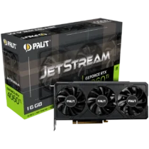 Видео карта Palit RTX 4060Ti JetStream 16GB GDDR6 128 bits 1x HDMI 2.1a 3x DP 1.4a 3-fan 1x 8-pin Power connector recomm