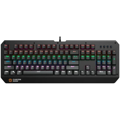 Геймърска клавиатура CANYON keyboard Hazard GK-6 RGB US Wired Black