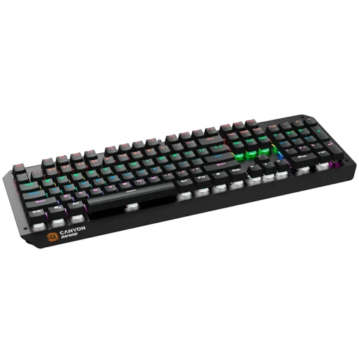 Геймърска клавиатура CANYON keyboard Hazard GK-6 RGB US Wired Black - Image 3