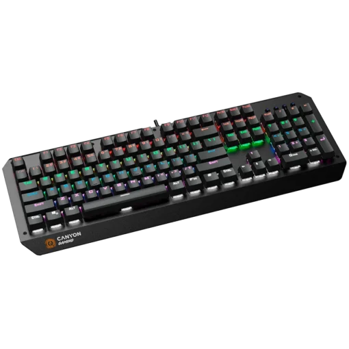 Геймърска клавиатура CANYON keyboard Hazard GK-6 RGB US Wired Black - Image 4