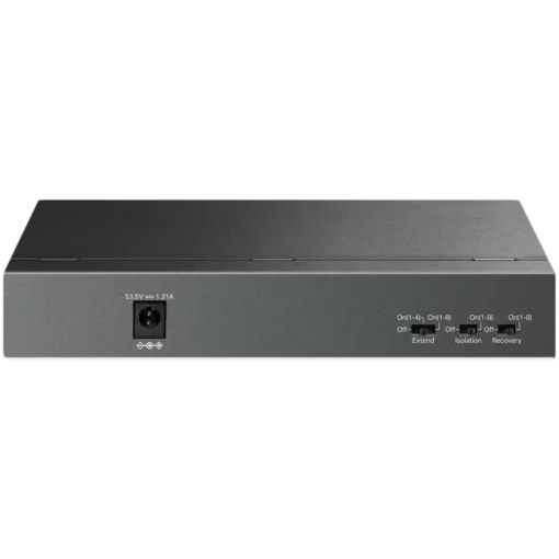 Kомутатор TP-Link LS109P 9-Port 10/100 Mbps Desktop Switch with 8-Port PoE+, 8× 10/100 Mbps PoE+ Ports, 1× 10/100 Mbps Non-PoE Port, 802.3at/af, 63 W PoE Power, Desktop Steel Case, Extend Mode for 250m PoE Transmitting, Isolation Mode, PoE Auto Recov - Image 2