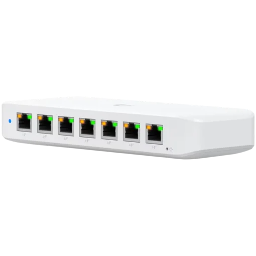 Kомутатор Ubiquiti USW-Ultra Layer 2 8-port GbE PoE switch with versatile mounting options: 7x GbE PoE+ output ports 1 x