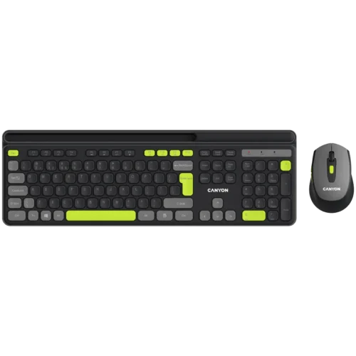 Клавиатура CANYON HSET-W5 EN Keyboard+Mouse AAA+AA Wireless Black