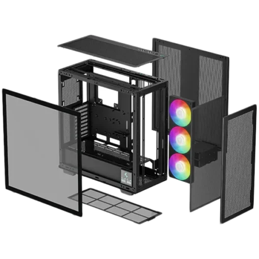 Кутия за компютър DeepCool MORPHEUS, Mini-ITX / M-ATX / ATX / E-ATX, 4xUSB3.0, 1xAudio, 1x Type-C, 1x420mm Pre-Installed ARGB Fan, ABS+SPCC+Tempered Glass, Black, R-MORPHEUS-BKAPA1-G-1 - Image 2