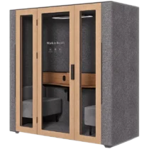 Система за бизнес комуникации WORKBOOTH Two Comfort Acoustic booth with Media hub integration spot Blind Light grey felt