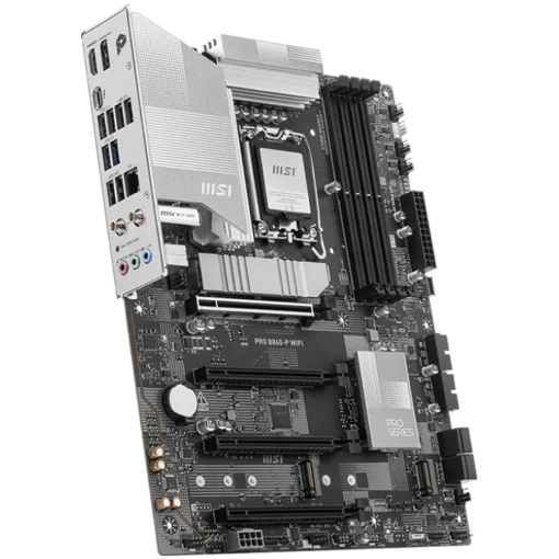 Дънна платка MSI PRO B860-P WIFI, ATX, LGA 1851, 4x DDR5 Dual Channel DDR5 up to 8600(OC)MHz, 4x PCIe x16 slot, 3x M.2 slot, 4x USB 2.0, 2x USB 5Gbps, 2x USB 10Gbps, 1x USB 40Gbps Type-C, HDMI, DP, 7.1 HD Audio, 5G LAN, WiFi, BT, 3Y - Image 2