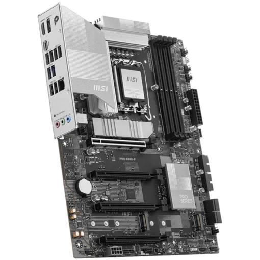 Дънна платка MSI PRO B860-P, ATX, LGA 1851, 4x DDR5 Dual Channel DDR5 up to 8600(OC)MHz, 4x PCIe x16 slot, 3x M.2 slot, 4x USB 2.0, 2x USB 5Gbps, 2x USB 10Gbps, 1x USB 40Gbps Type-C, HDMI, DP, 7.1 HD Audio, 5G LAN, 3Y - Image 2