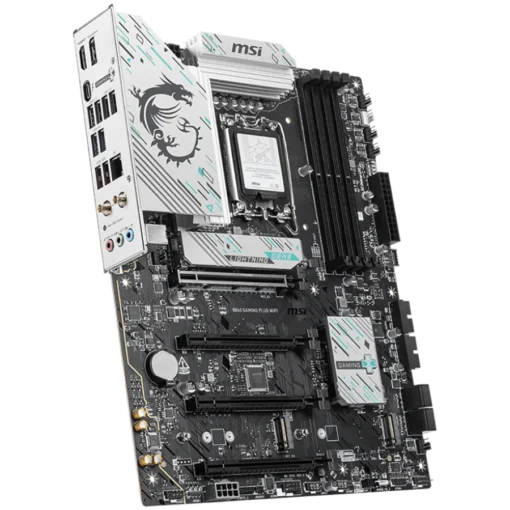 Дънна платка MSI PRO B860 GAMING PLUS WIFI, ATX, LGA 1851, 4x DDR5 Dual Channel DDR5 up to 8600(OC)MHz, 4x PCIe x16 slot, 3x M.2 slot, 4x USB 2.0, 2x USB 5Gbps, 2x USB 10Gbps, 1x USB 40Gbps Type-C, HDMI, DP, 7.1 HD Audio, 5G LAN, WiFi, BT, 3Y - Image 2