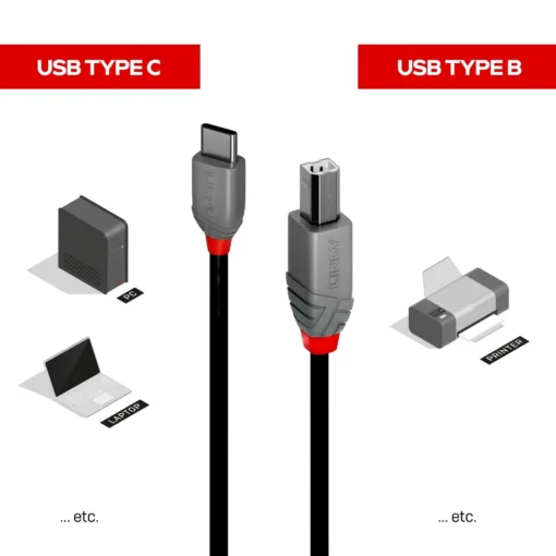 КАБЕЛ USB LINDY - USB-B to USB-C - 3,0 m - Black - PN 36943 - Image 7