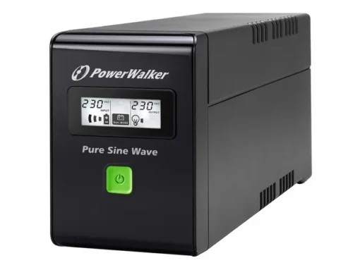 PowerWalker UPS line-interactive 600VA 2X PL 230V, pure sine wave, RJ11/45 IN/OUT, USB, LCD