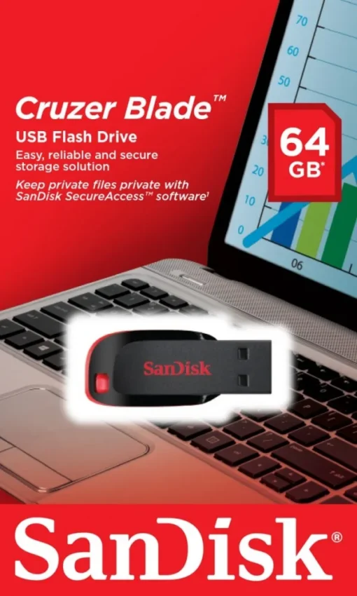 SanDisk Cruzer Blade USB Flash Drive 64GB - Image 3