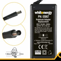 Whitenergy AC Adapter 230V - 19V 4.74A 90W connector 7.4x5.0 mm + pin HP Compaq (05867)