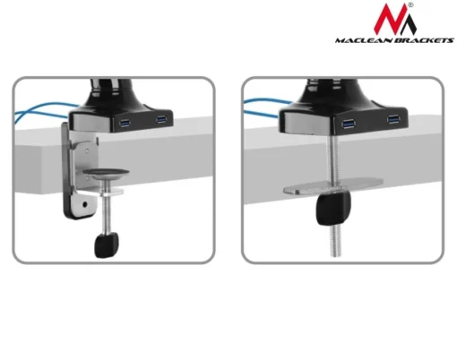 Maclean 2 black monitors holder MC-674 gas spring 13 -27 6 kgx2 - Image 4