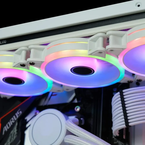 Комплект вентилатори EZDIY-FAB Moonlight White RGB PWM 120mm - 3 Pack - Image 2