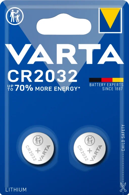 Бутонна батерия литиева GP CR2032 3V  2 бр. в блистер VARTA /цена за 2