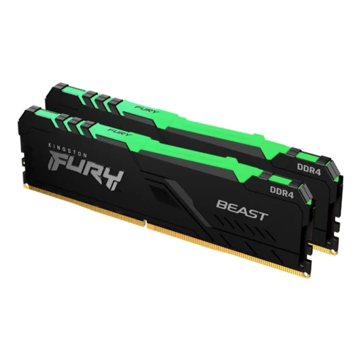 Памет за компютър Kingston FURY Beast Black RGB 16GB(2x8GB) DDR4 PC4-24000 3000MHz CL15