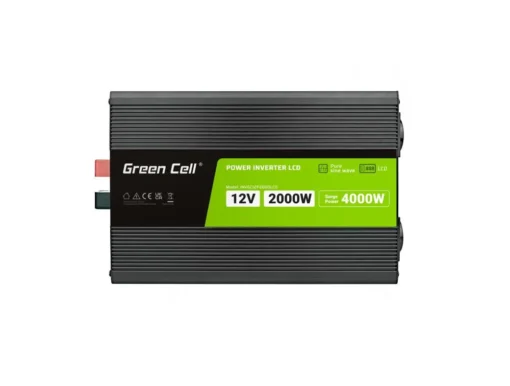 Инвертор GREEN CELL, 12/220V, DC/AC, 2000W/4000W, INVGCP2000LCD  LCD Чиста синусоида - Image 2