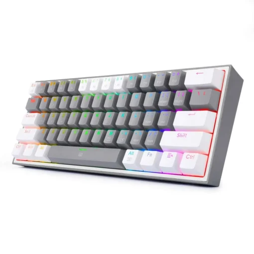 RGB Механична геймърска клавиатура Redragon Fizz K617-RGB-GW сиво/бяло - Image 2