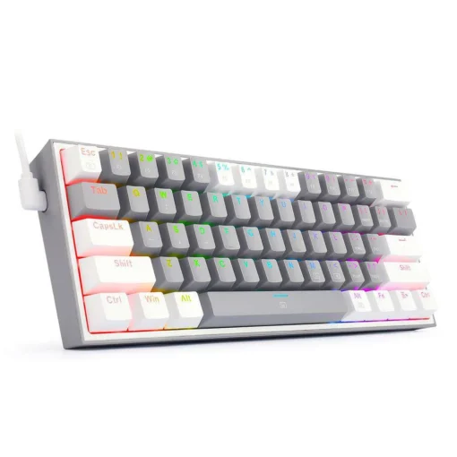 RGB Механична геймърска клавиатура Redragon Fizz K617-RGB-GW сиво/бяло - Image 3