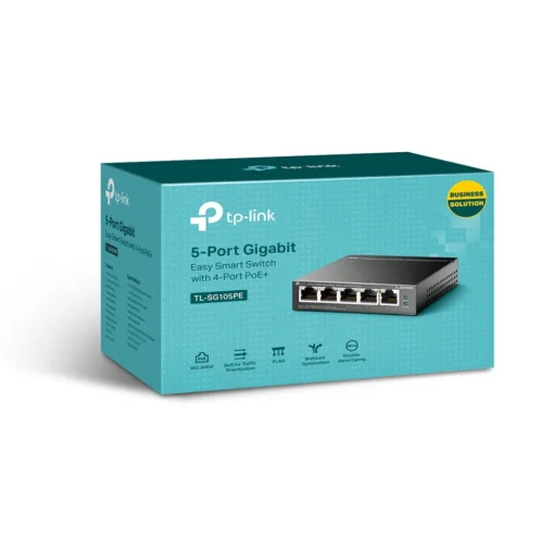 Комутатор TP-Link Gigabit Easy Smart TL-SG105PE 5-портов с 4 PoE+ порта - Image 3