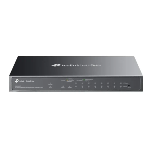 10-портов комутатор TP-Link Omada ES210GMP Gigabit Easy Managed Switch с 8 PoE+ порта