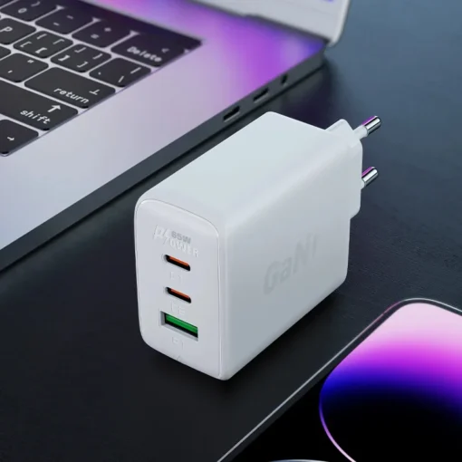 Acefast Универсално зарядно за стена Charger Wall GaN PD65W - A41 - USB-C x 2, USB-A x 1, Black - Image 5