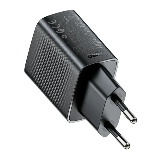 Acefast Универсално зарядно за стена Charger Wall GaN PD 30W - A98 - USB-C x 1, USB-A x 1, Black - Image 4