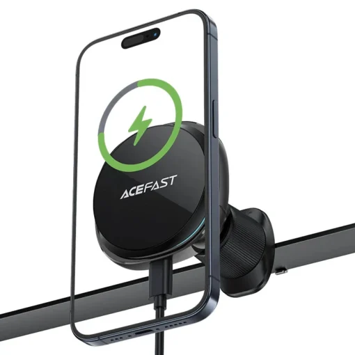 Acefast Стойка за телефон за кола Car phone holder - for Air vent, Wireless Magnetic Wireless Charging - D31 - Black - Image 4