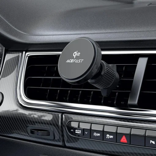 Acefast Стойка за телефон за кола Car phone holder - for Air vent, Magnetic Qi2 Wireless Charging - D33 Qi2 - Black - Image 4