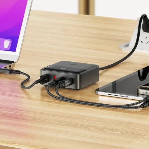 Acefast настолно зарядно за стена Desktop Wall Charger PD65W GaN Z6, USB-C x 2, USB-A x 2 - Image 4