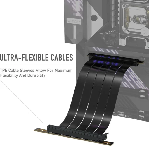 Кабел EZDIY-FAB Riser Cable Right Angle 200mm PCI-E x16 4.0 - Image 2