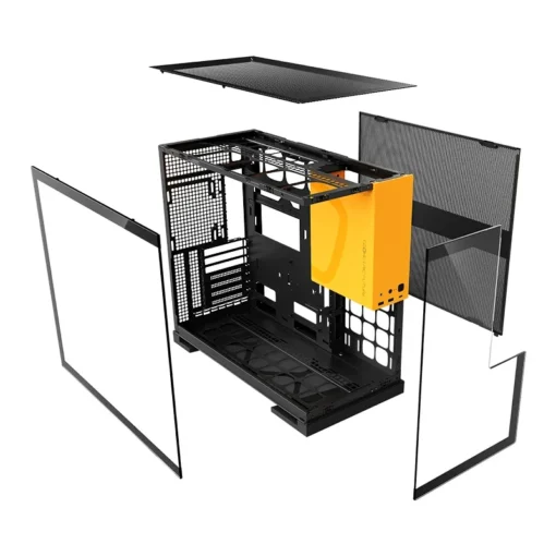 Geometric Future кутия Case EATX - Model 5 Black/Yellow - 5 x 140 mm aRGB fans included - Image 4