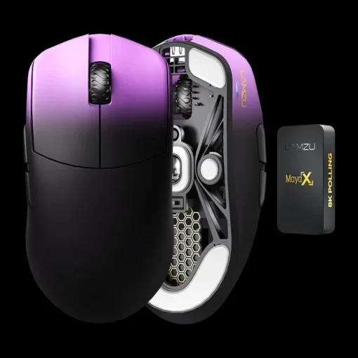 Lamzu професионална геймърска мишка MAYA X 8K - Wireless Gaming Mouse - Purple Shadow - Image 5