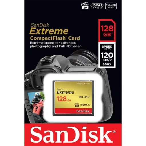 Карта памет SANDISK  Extreme CompactFlash Memory Card 128Gb - Image 2