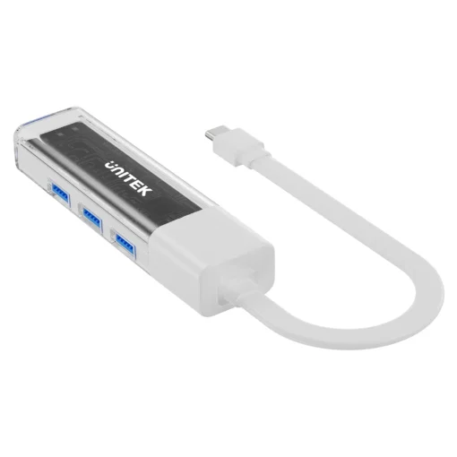 Unitek хъб USB-C/USB-A 3.0 HUB 4 port, Bi-Directional, Detachable Cable, White - H1319AWH01 - Image 3