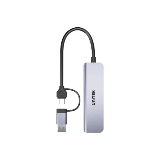 Unitek хъб HUB USB-C/USB-A 3 port uHUB P5+ - USB3.0 x 3, Card reader, Aluminium - H1320AGY01 - Image 2