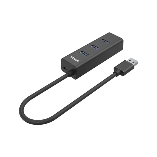 Unitek хъб USB3.0 HUB 4 port, 1.2m cable, aux USB-C power input - Y-3089V01 - Image 2