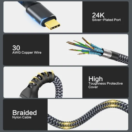 VCom кабел USB4.0 Type-C/Type-C 20Gbps, 240W - CU521M-2m - Image 3