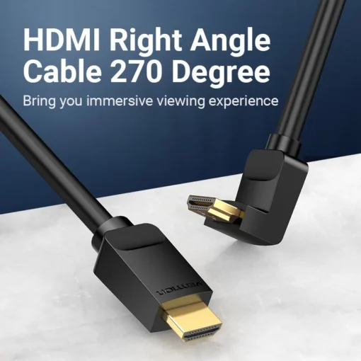 Vention Кабел HDMI Right Angle 270 Degree v2.0 M / M 4K/60Hz Gold - 1.5M Black - AAQBG - Image 3