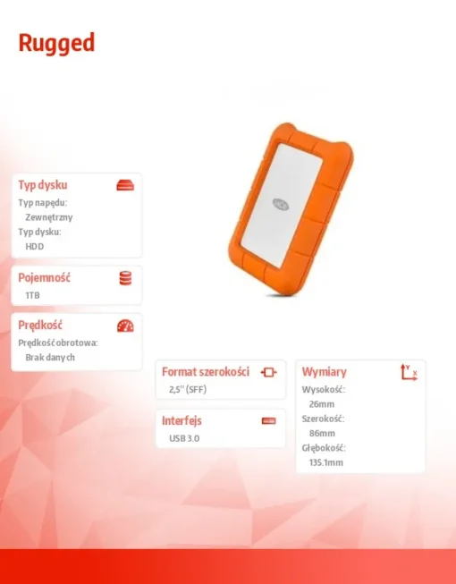 LaCie Rugged 1TB USB 3.1 2,5 STFR1000800 - Image 3