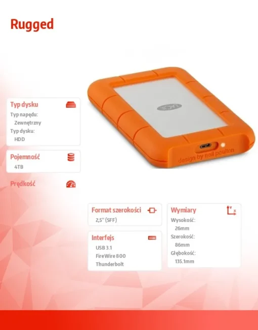 LaCie Rugged 4 TB USB 3.1 c 2,5 STFR4000800 - Image 3